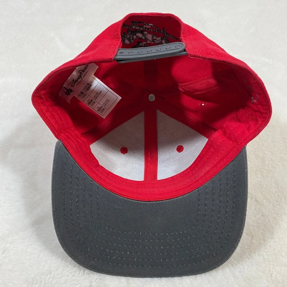 Disney Parks Mickey Mouse Pixel Art Youth Baseball Cap Hat Red Gray